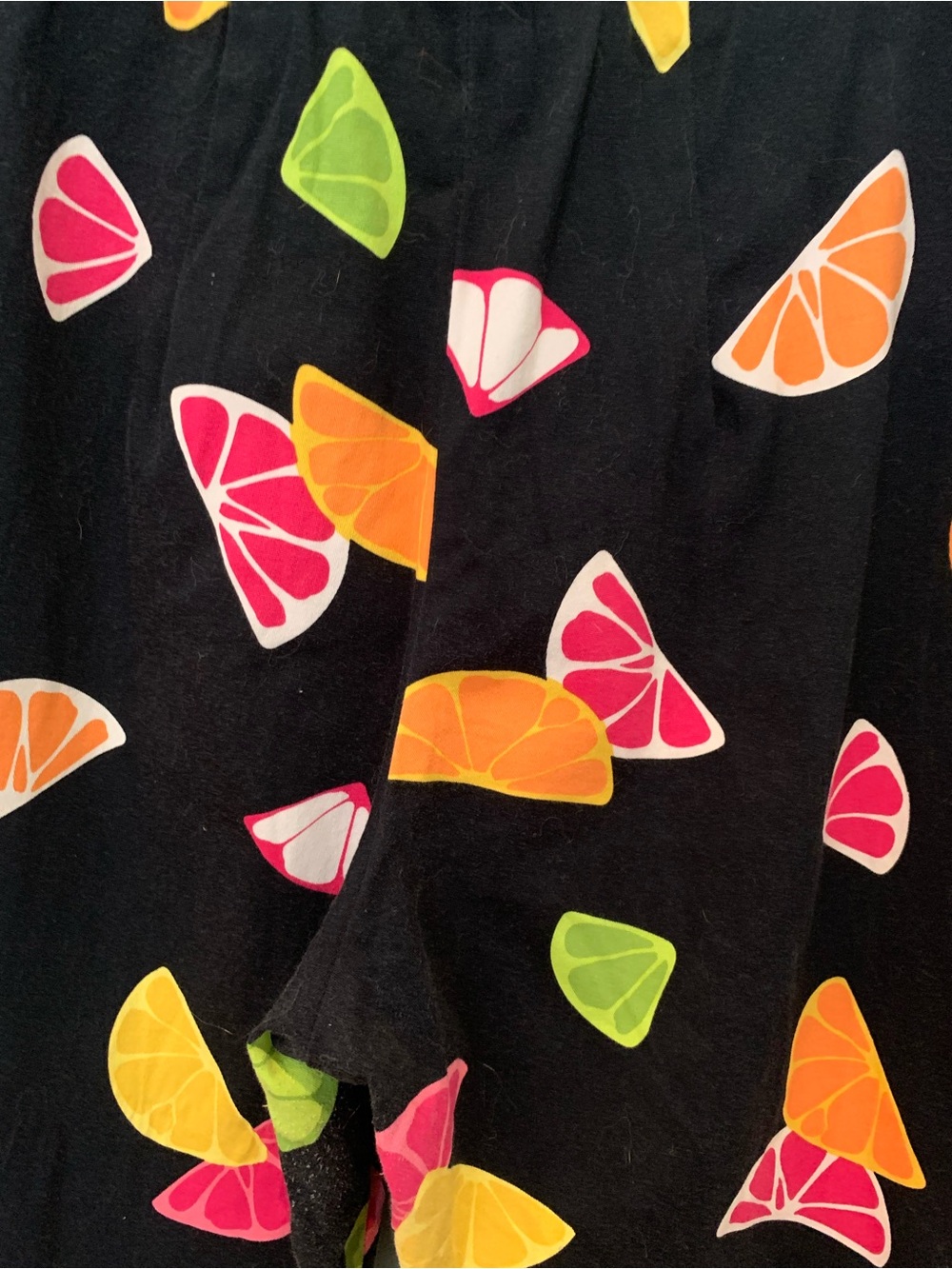 Vintage Briggs New York Black Capris Pants with Neon Citrus Slices - Picture 8 of 10